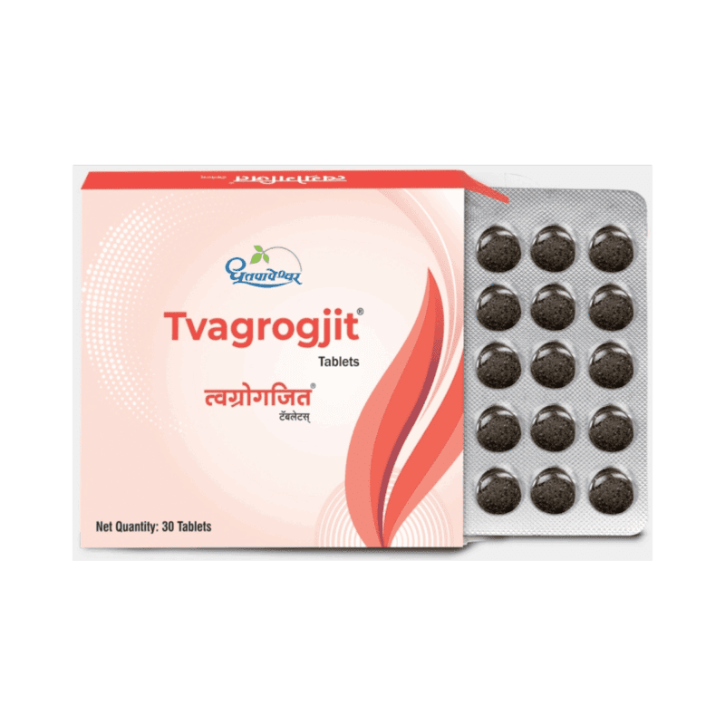 Dhootapapeshwar Tvagrogjit (30 Tablets) for Clear Skin and Blood Purification
